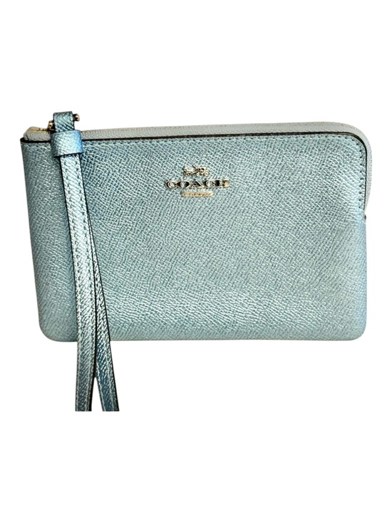 Coach Handbags - MWOT Coach Metallic Teal Bright Wristlet